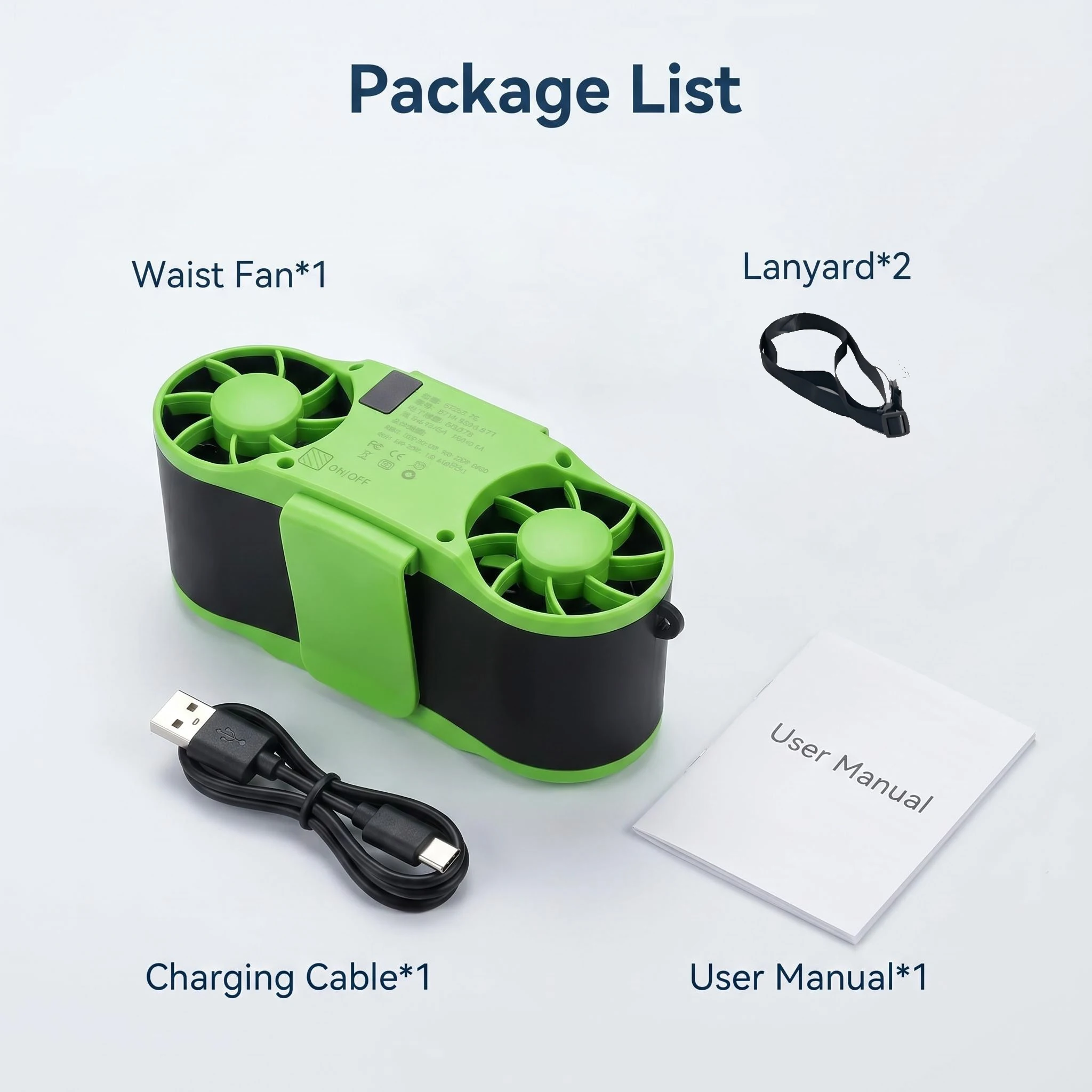 Hands-Free Waist Clip Fan 30000mAh Rechargeable Wearable Neck Fan for Outdoor Camping Hiking Workers Portable Table Cooling Fan 6