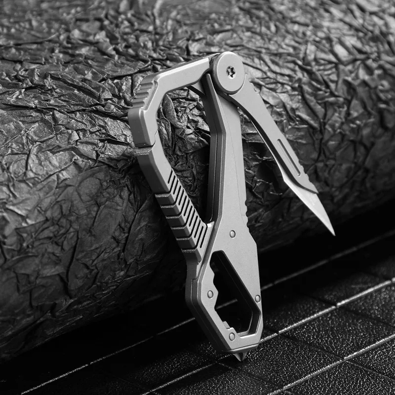 High-Grade Titanium Alloy Multifunctional Key Chain Men Personalized Waist Hanging Car Keychain Portable Pocket Knife Function
