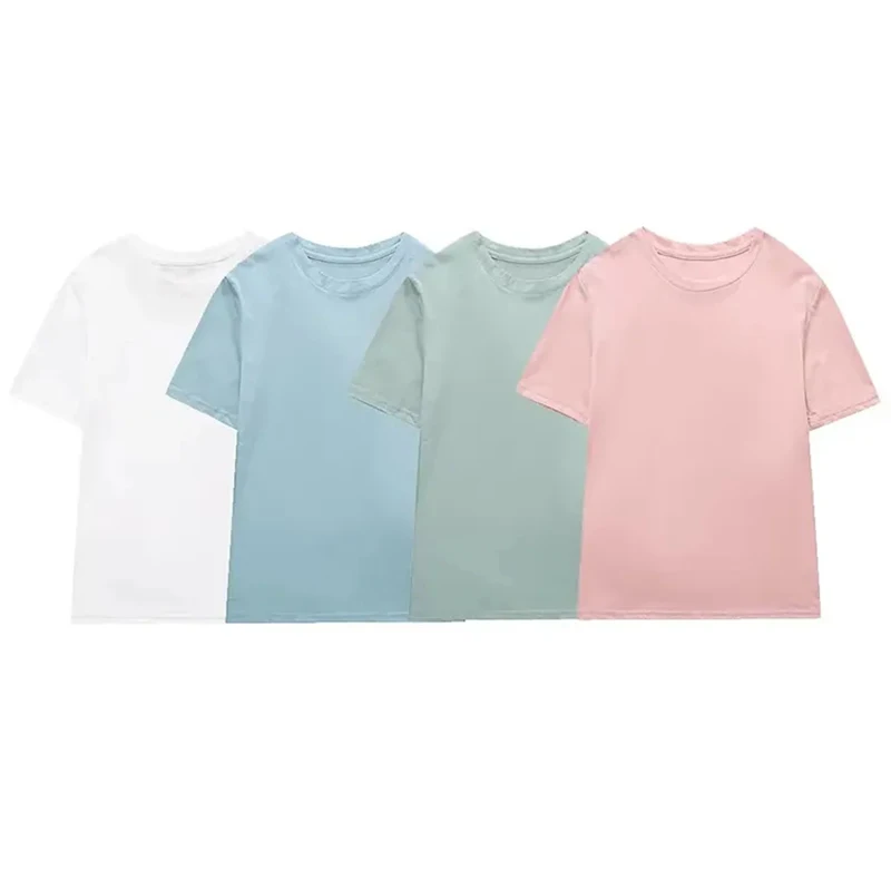 

Футболка женская базовая с круглым вырезом, модный однотонный Повседневный Топ с коротким рукавом, рубашка в стиле кэжуал, на лето