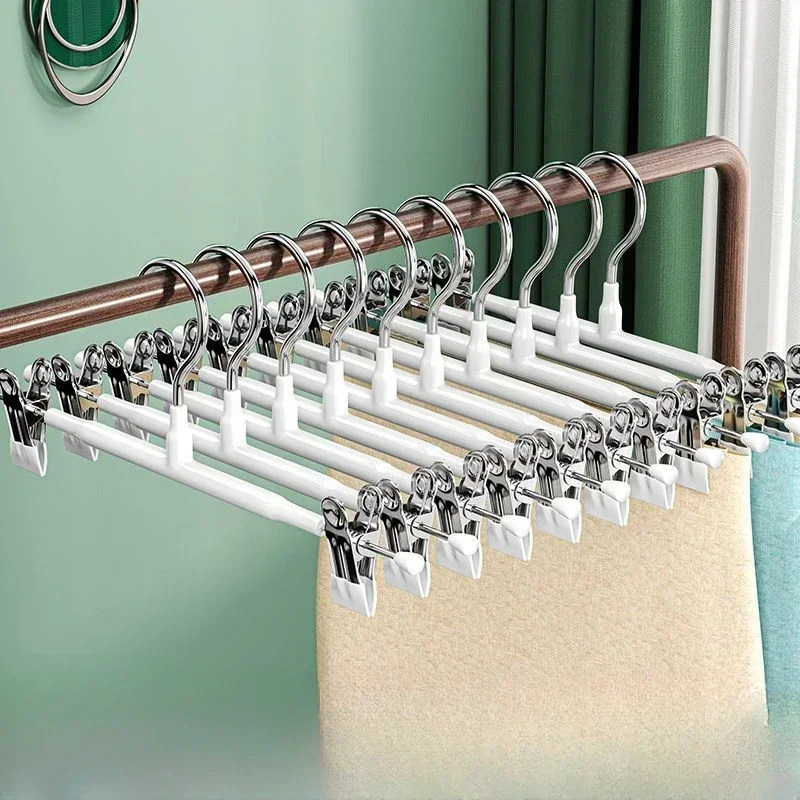 Stainless Steel Dress Hanger Trousers Clips Skirts Clip 20pcs/10pcs/5pcs Clothes Hanger Pant Rack Wardrobe Pants Tongs