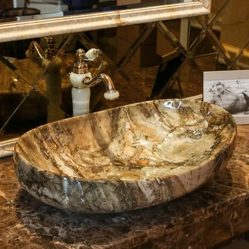 ยุโรปเคาน์เตอร์อ่างล้างหน้าอ่างล้างหน้าอ่างล้างหน้าเซรามิคห้องน้ําอ่างล้างหน้าโรงแรม Art อ่างล้างหน้าบ้านระเบียงขนาดเล็กอ่างล้างจาน 1