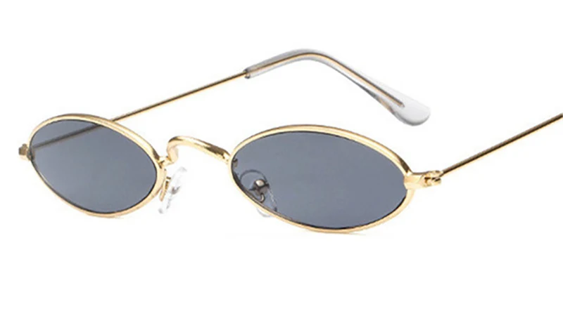 Red Retro Oval Vintage Sunglasses with Metal Frame and UV400 Protection