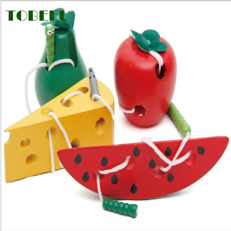 Kids Montessori Toy Worm Eat Fruit Wooden Puzzle Toy Fingers Flexible Training Twisting Worm Educational Toys For Children Gifts 2