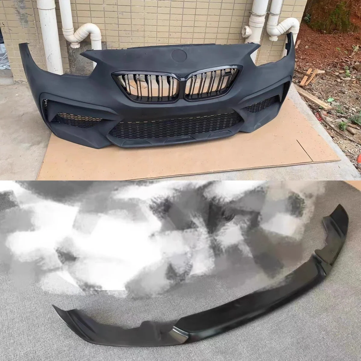 

Resin Body Kit Front Bumper Front Lip for BMW 5 series modified Grill Mask radiator grille Auto Accessories