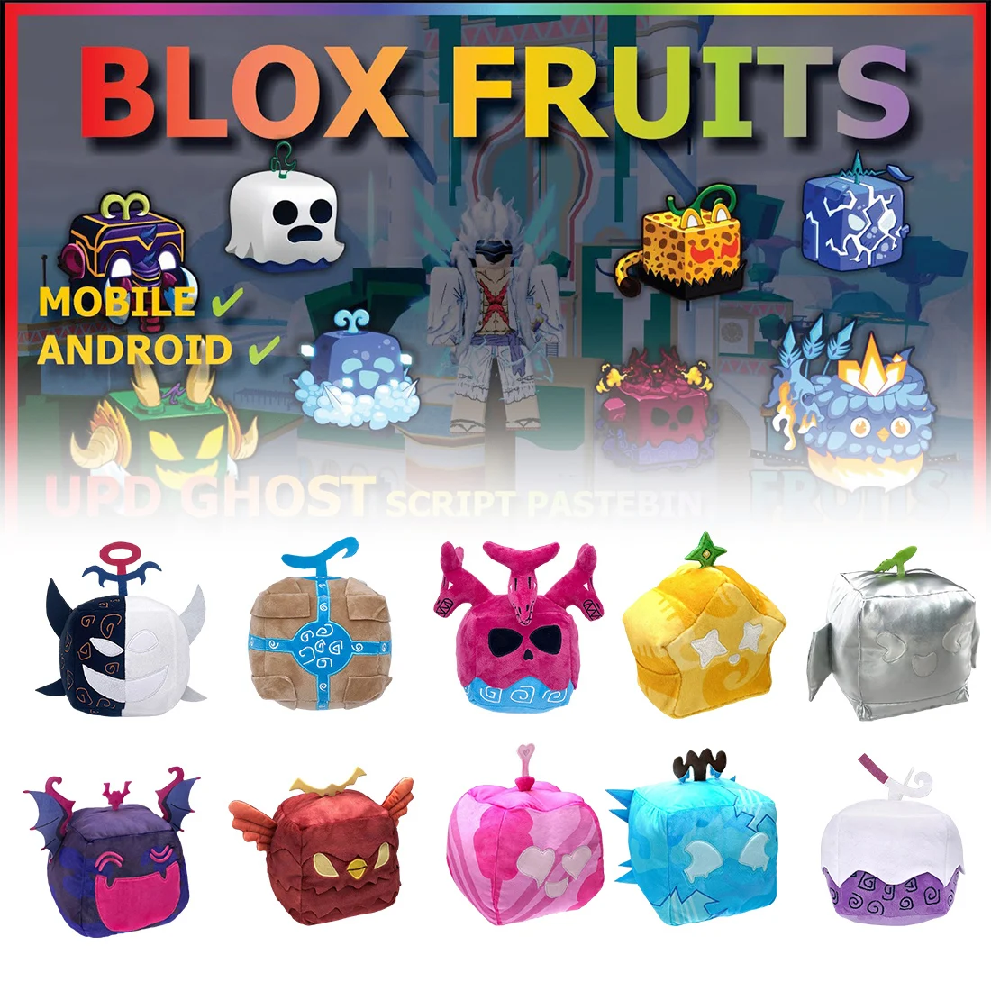 Blox Fruits Anime Game Plush Toy Fruit Leopard Pattern Box Plush