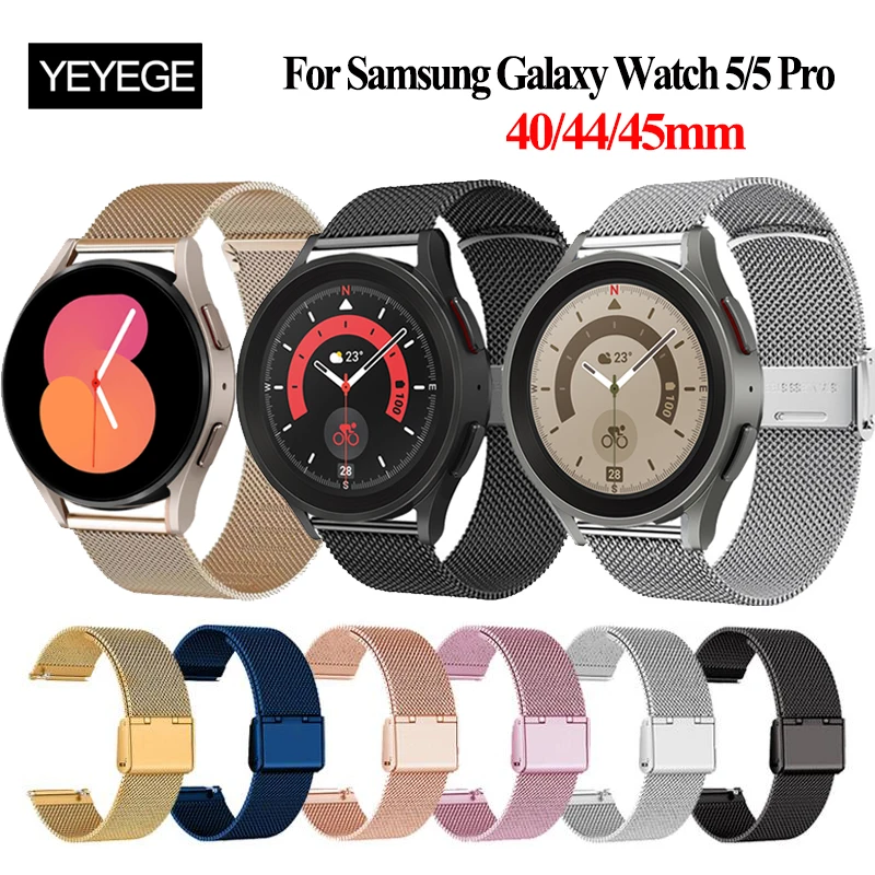 Cinturino Milanese Regolabile Per Samsung Galaxy Watch 5 40Mm 44Mm Cinturino In Metallo In Acciaio Inossidabile Per Samsung Galaxy Watch 5 Pro 45Mm