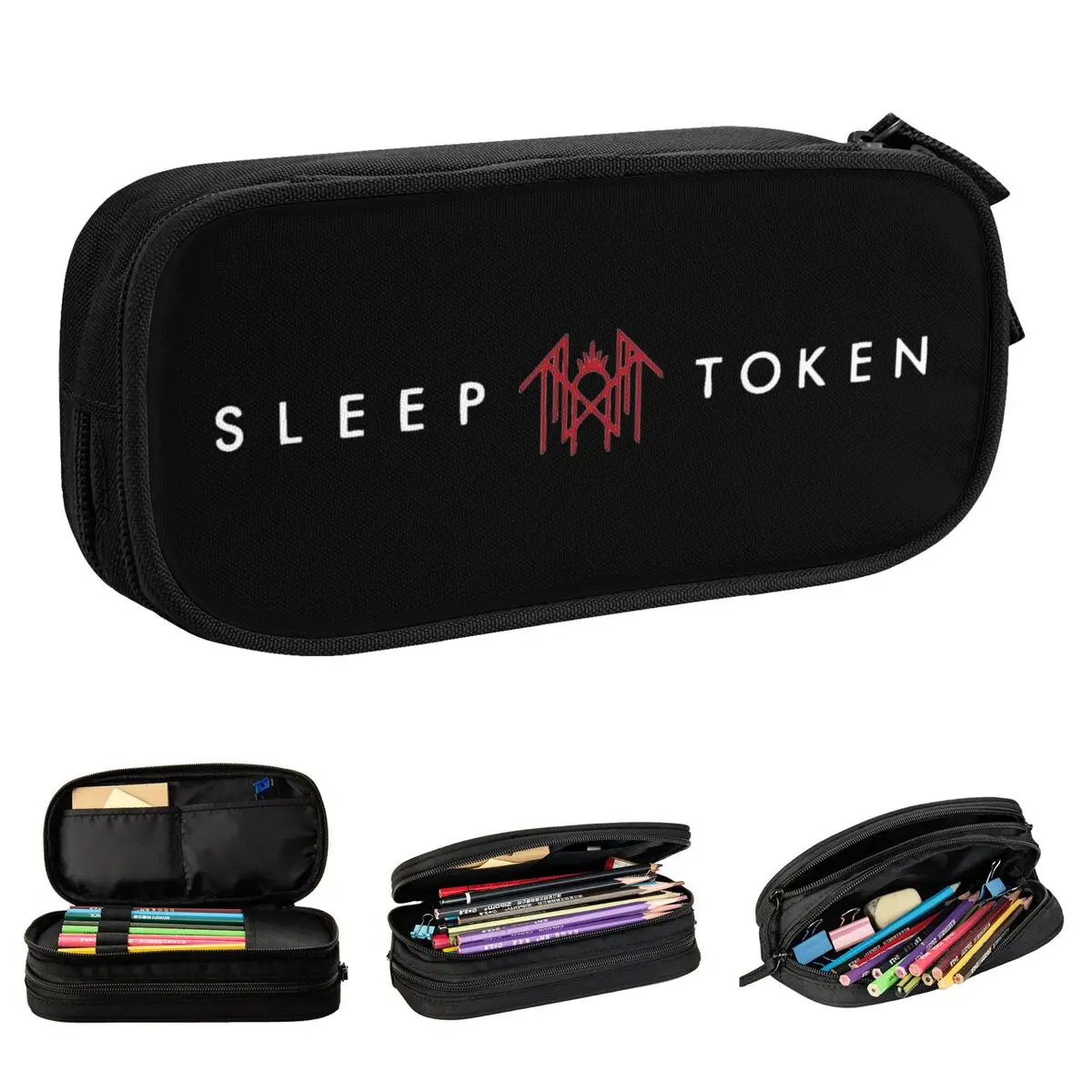 

Пенал Rock Sleep с металлическим ремешком, большой чехол для ручек и карандашей для девочек и мальчиков, школьные подарки для студентов