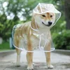 During the rainy season, dogs go out in transparent raincoats; Hooded waterproof jacket made of soft PVC material, dog raincoat 3