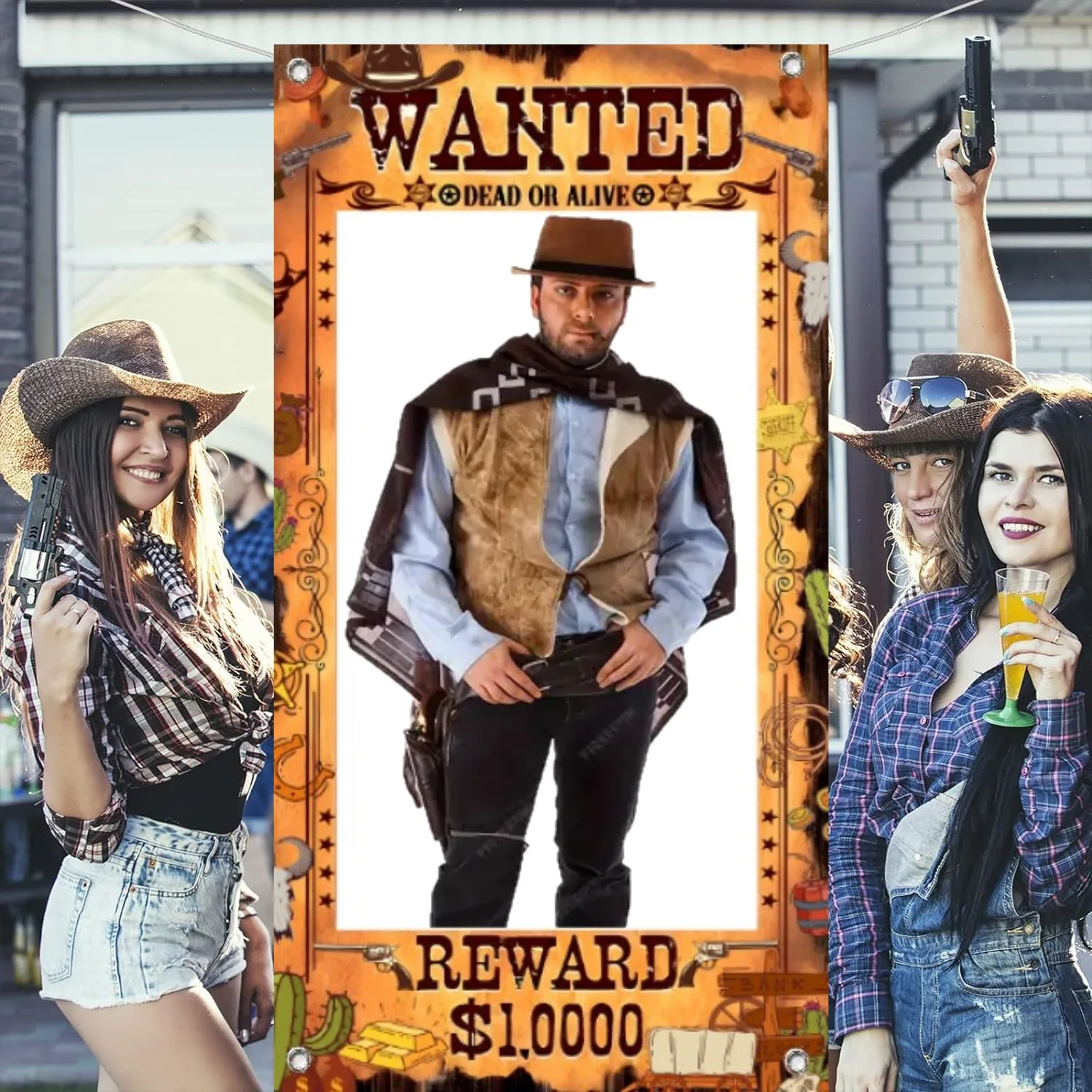 Party Banner 1pc Cowboy Cowgirl Western Theme Decorations For Birthday Shower Photo Props