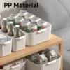 WORTHBUY Bathroom Storage Box Makeup Organizer Plastic Desktop Cosmetics Organizer Multifunctional Toiletries Storage Basket 3