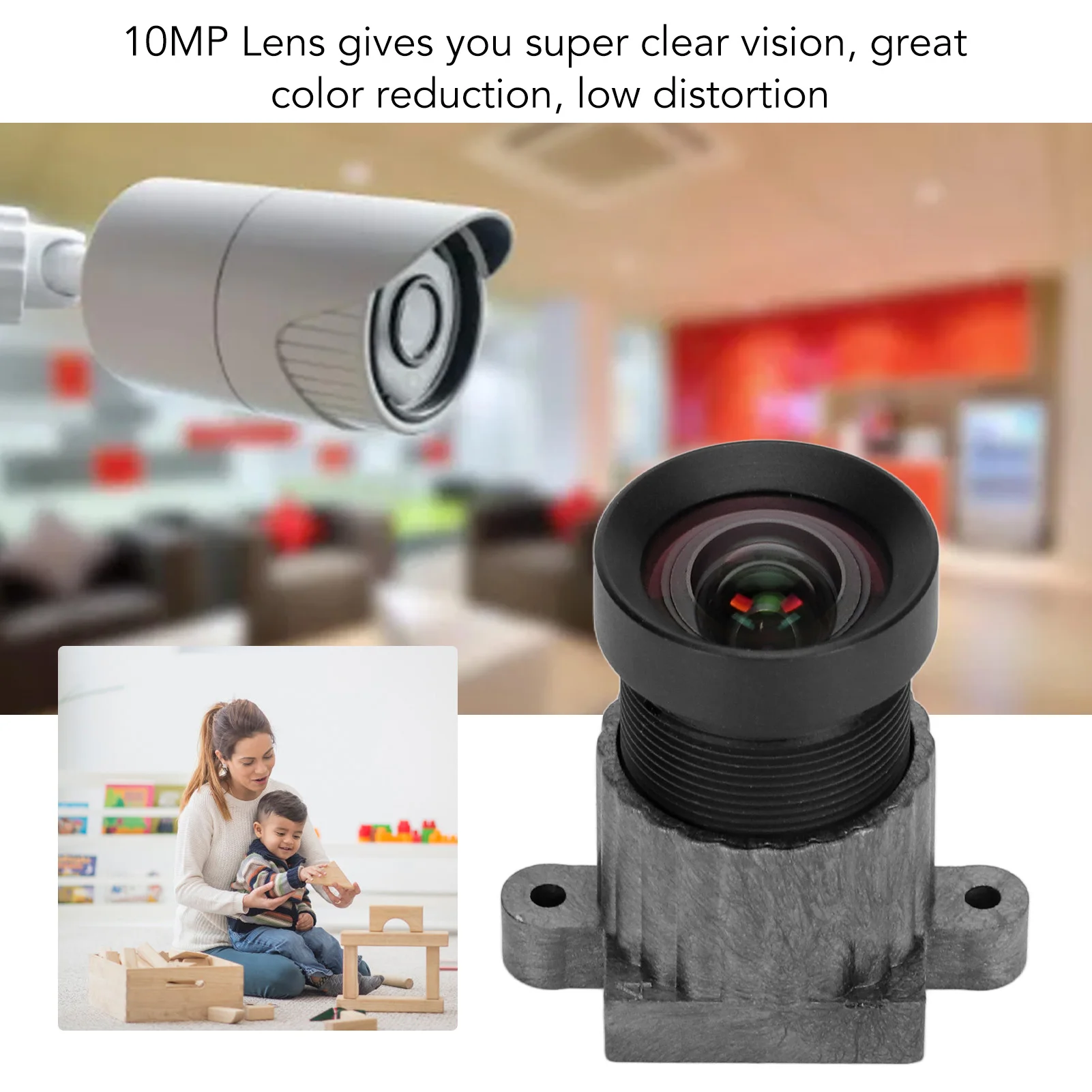 4.35mm 어안렌즈 단일 보드 렌즈 4.35mm 10MP ×P0.5 어안렌즈 IP 카메라용 광각 왜곡 카메라 렌즈