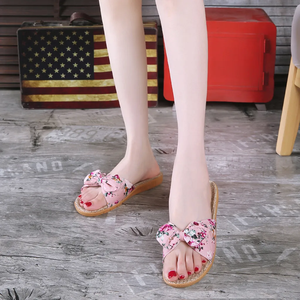 Women Casual Flax Linen Slippers
