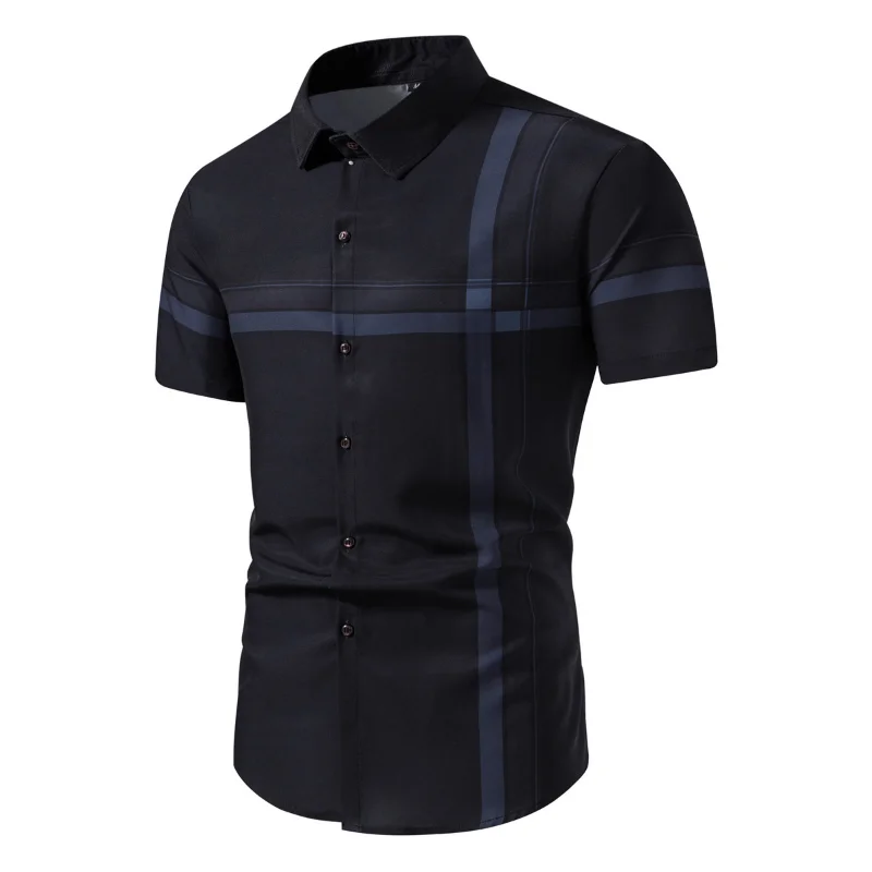

2023 Spring And Summer New Men's Short Sleeve Shirt Business Casual Mature High Quality Shirts T-shirt Turn-down Collar