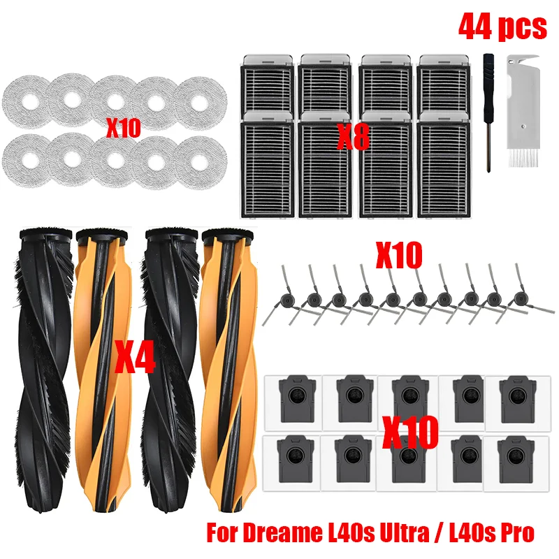 Premium Vacuum Cleaner Replacement Accessory Kit - Main Side Brush, Filter, Mop Cloths, Dust Bag