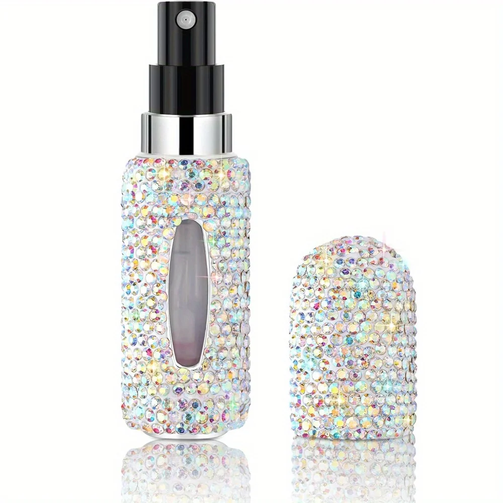 Luxurious Rhinestone Travel Perfume Atomizer - 5ml Refillable Mini Spray Bottle Gift