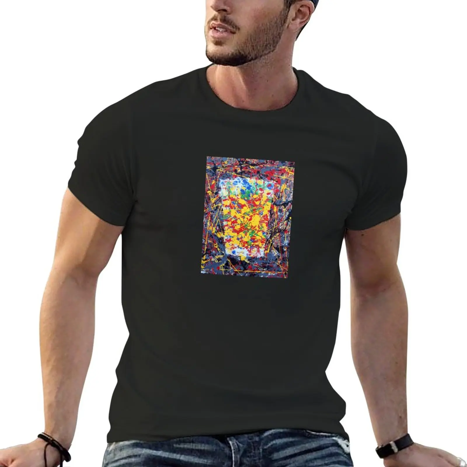 Jackson Pollock Pinta T-Shirt Tee Shirt Blanks Magliette Vintage Da Uomo