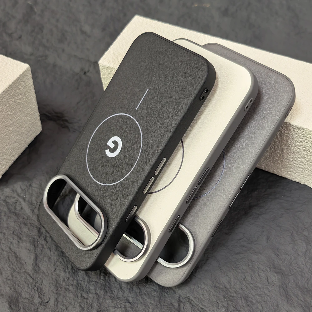 Premium Soft PU Leather Magnetic Phone Case | Metal Lens | Magsafe Wireless Charging | Anti-Slip Design