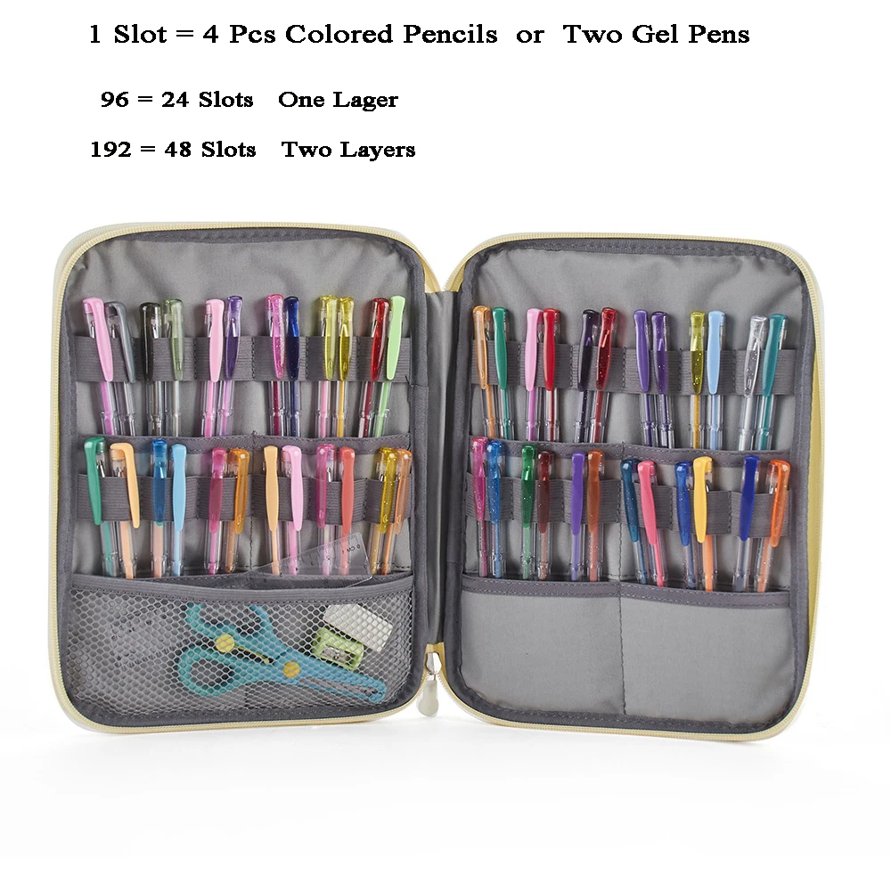 96/192 Slots Pencil Case School Pencilcase for Girls Boys Pen Bag Large Capacity Penal Stationery Penalty Cartridge Box Supplies pencil cases pen storage bag stationery box