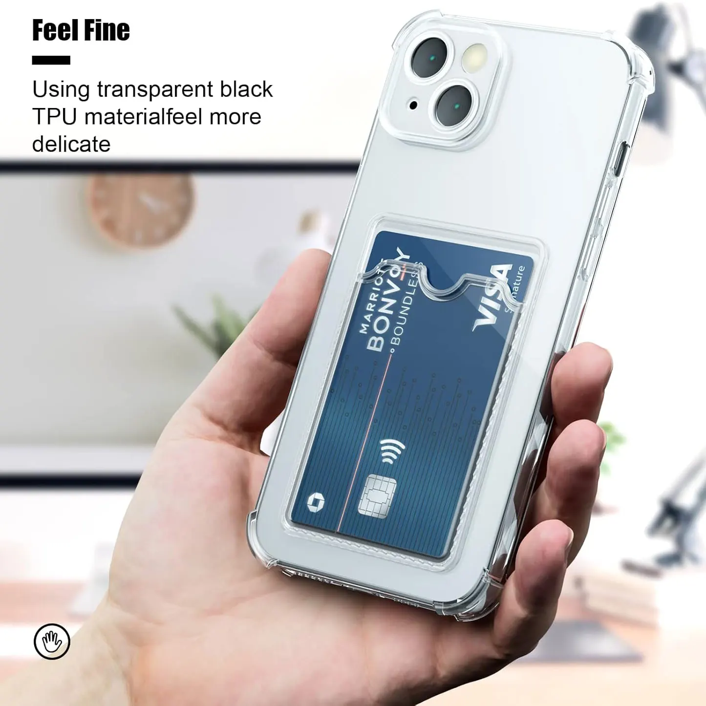 Case for iPhone 17 16 15 Pro Max Clear Cover Soft TPU Wallet Bag with Card Slot Shockproof For iphone 17 Air 14 Plus 13 12 11 2
