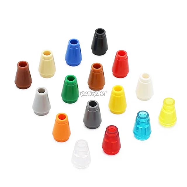 Marumine MOC Bricks 1x1 without Top Groove Cone 50PCS Compatible 4589 6188 59900 Building Blocks Accessories Assembles Particles 2