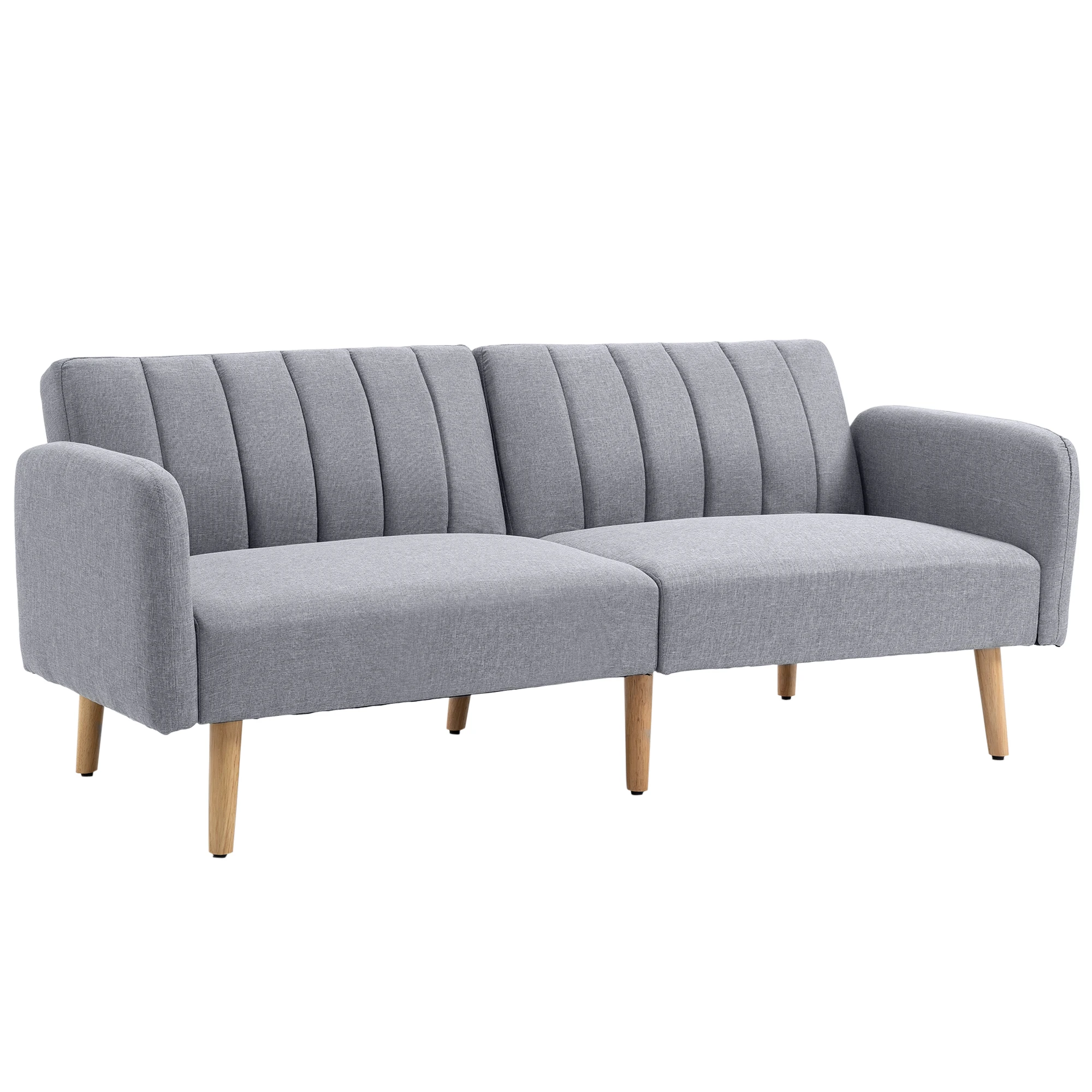 Homcom sofá cama 2 lugares tecido com encosto ajustável em 3 posições  destacável braço e pernas de madeira sofá moderno duplo para sala de estar  escritório 173x75x73 cm cinza| | - AliExpress