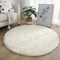 Super Soft Plush Round Rug Mat Fluffy White Carpets For Living Room Home Decor Bedroom Kid Room Decoration Salon Thick Pile Rug 1