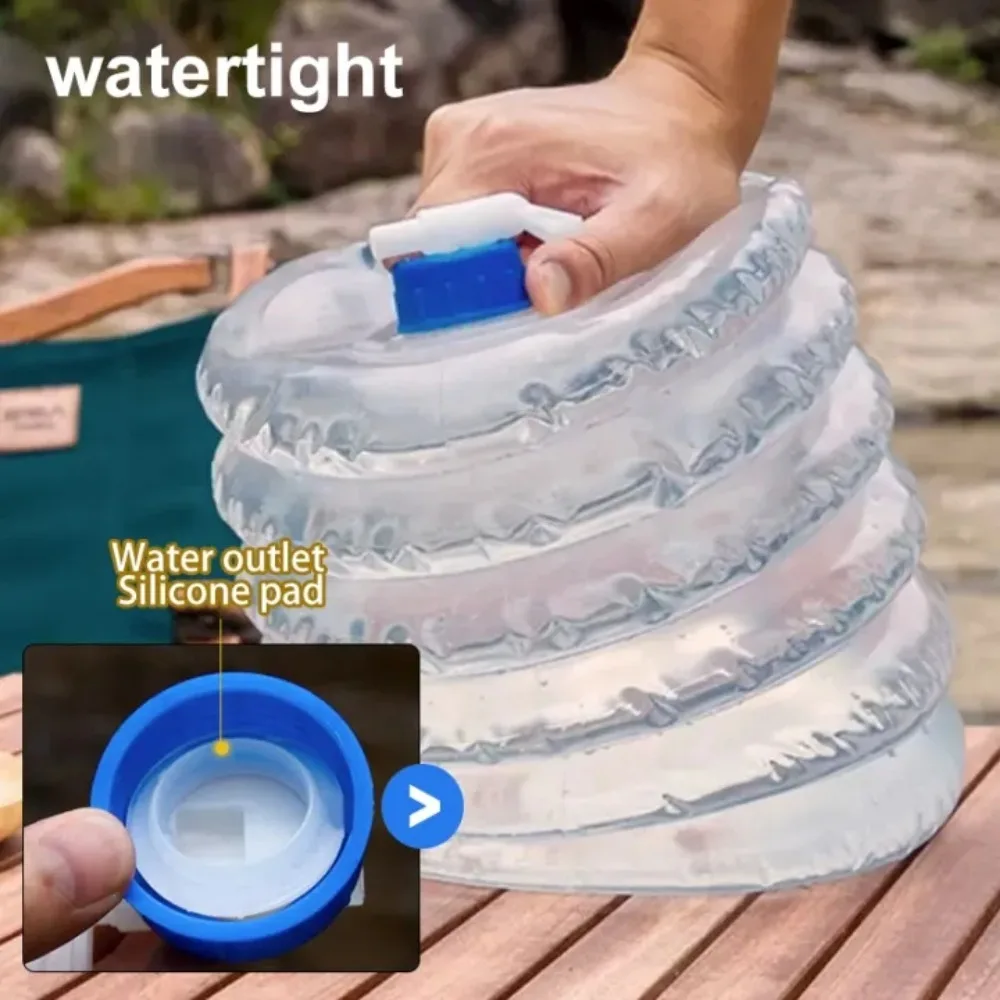 Folding water bucket 5/10/15L Portable with Faucet Reusable Auto Emergency for Car Travel Outdoor