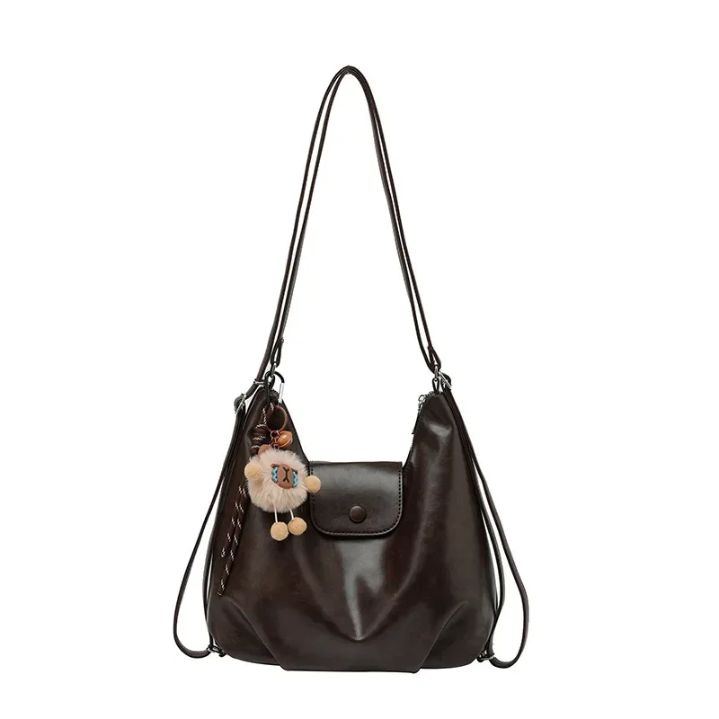 Women's 2025 New PU Leather Multi-Functional Backpack Tote Bag, Large Capacity Commuter Laptop Bag Stylish Minimalist Design