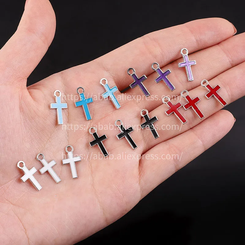 20 pieces/Small Mini Cross Small Pendant Small Color Mini Cross Jewelry ...