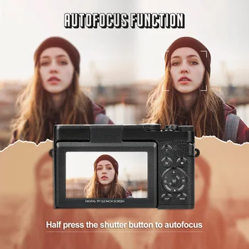 NBD 56MP Digital Cameras for Photography, 4K Autofocus Digital Cameras with 32GB TF Card & 2 Batteries,18X Digital Zoom 3