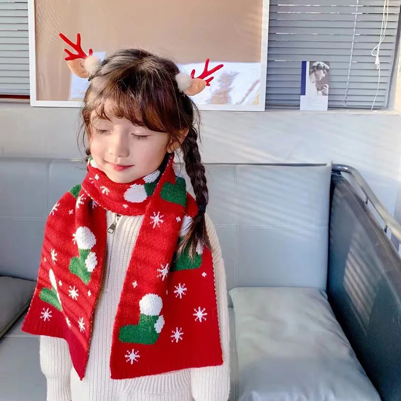 새로운 크리스마스 어린이 스카프 가을 겨울 크리스마스  스카프 유행 소년과 소녀 목 커버