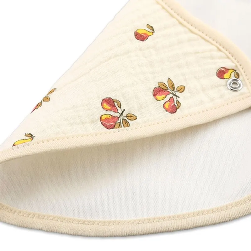 Baby Bib 2pcs Cotton Gauze U Shaped Newborn Infants Waterproof Printing Burp Cloths Saliva Towel for Baby Boys Girls