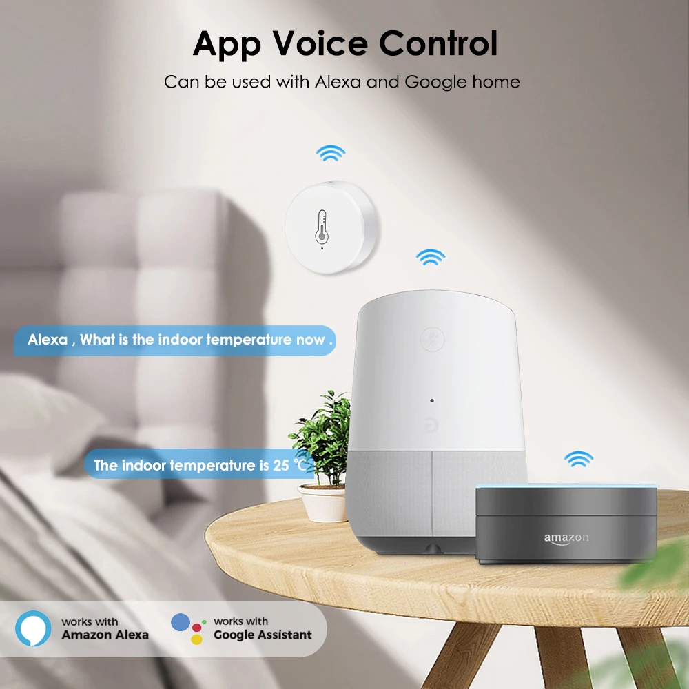 Temperature Humidity Sensor Tuya ZigBee 3.0 Temperature Humidity Sensor Indoor Hygrometer Thermometer Smart Home Work with Smart Life Alexa Google Assistant