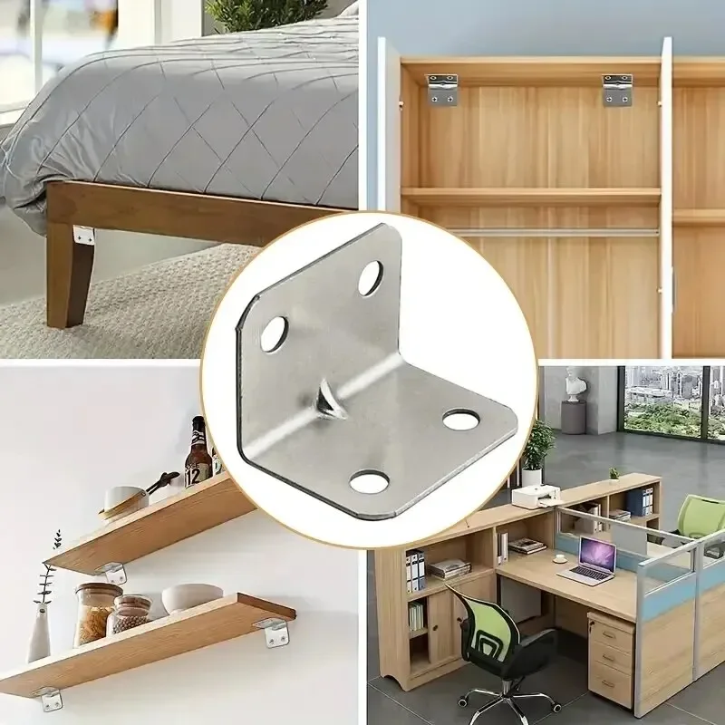 Angle Iron Board Table Chair Cabinet Wardrobe Fixed Connector 90-degree Angle Iron Plate Bracket 20pcs