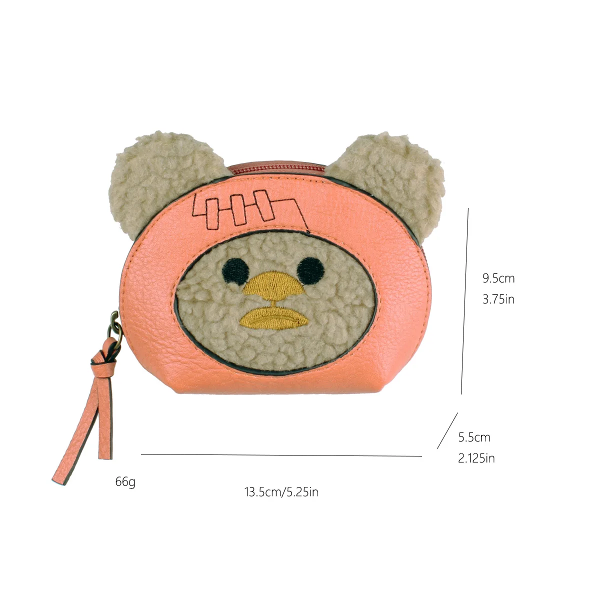 3D cute bear women's wallet, fashionable women's makeup bag, zero wallet, earphone bag