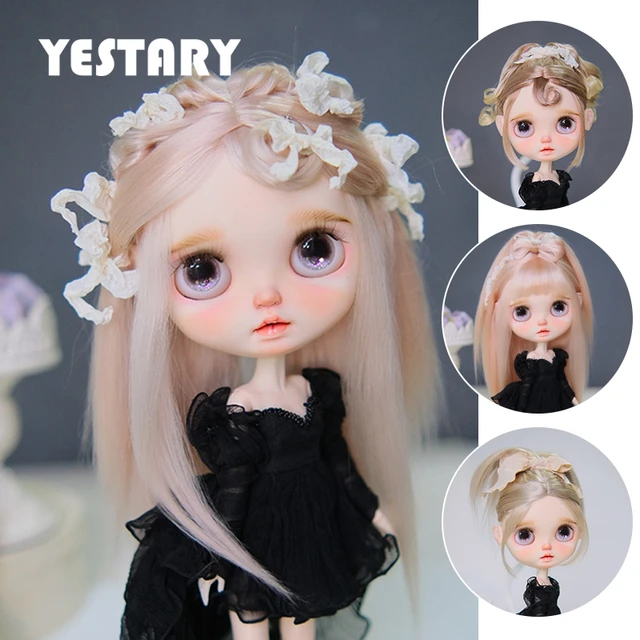 YESTARY BJD Blythe Doll Wigs Accessories Tress For Dolls Wigs Milk Silk  Fashion Long Hair Curl With Bangs For Girl Birthday Gift