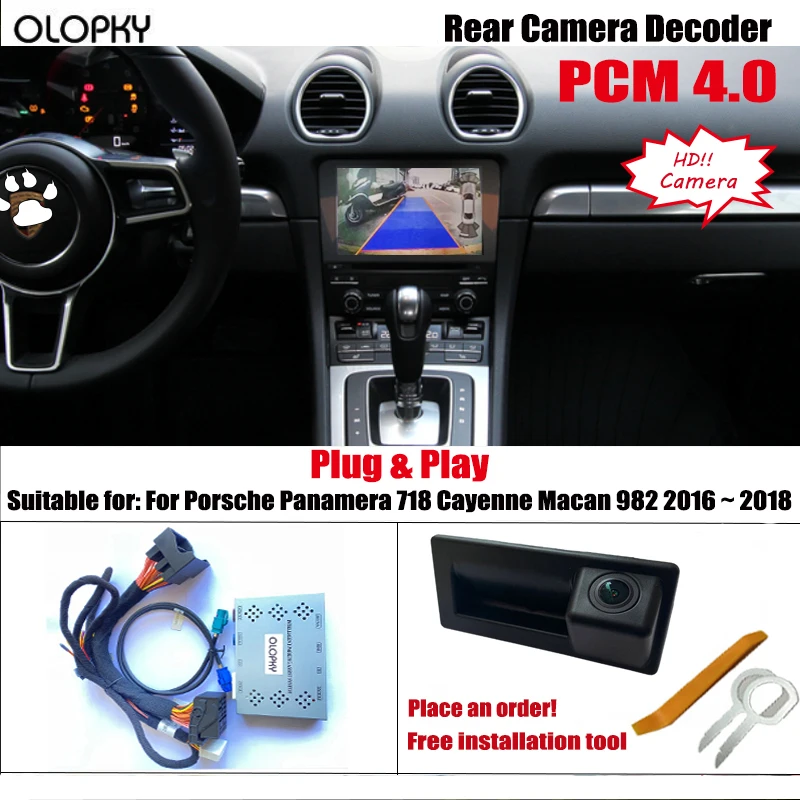 

OLOPKY For Porsche Parking Assistant Bakcup Rear camera interface Reverse Improve For Panamera 718 Cayenne Macan 982 2016 ~ 2018
