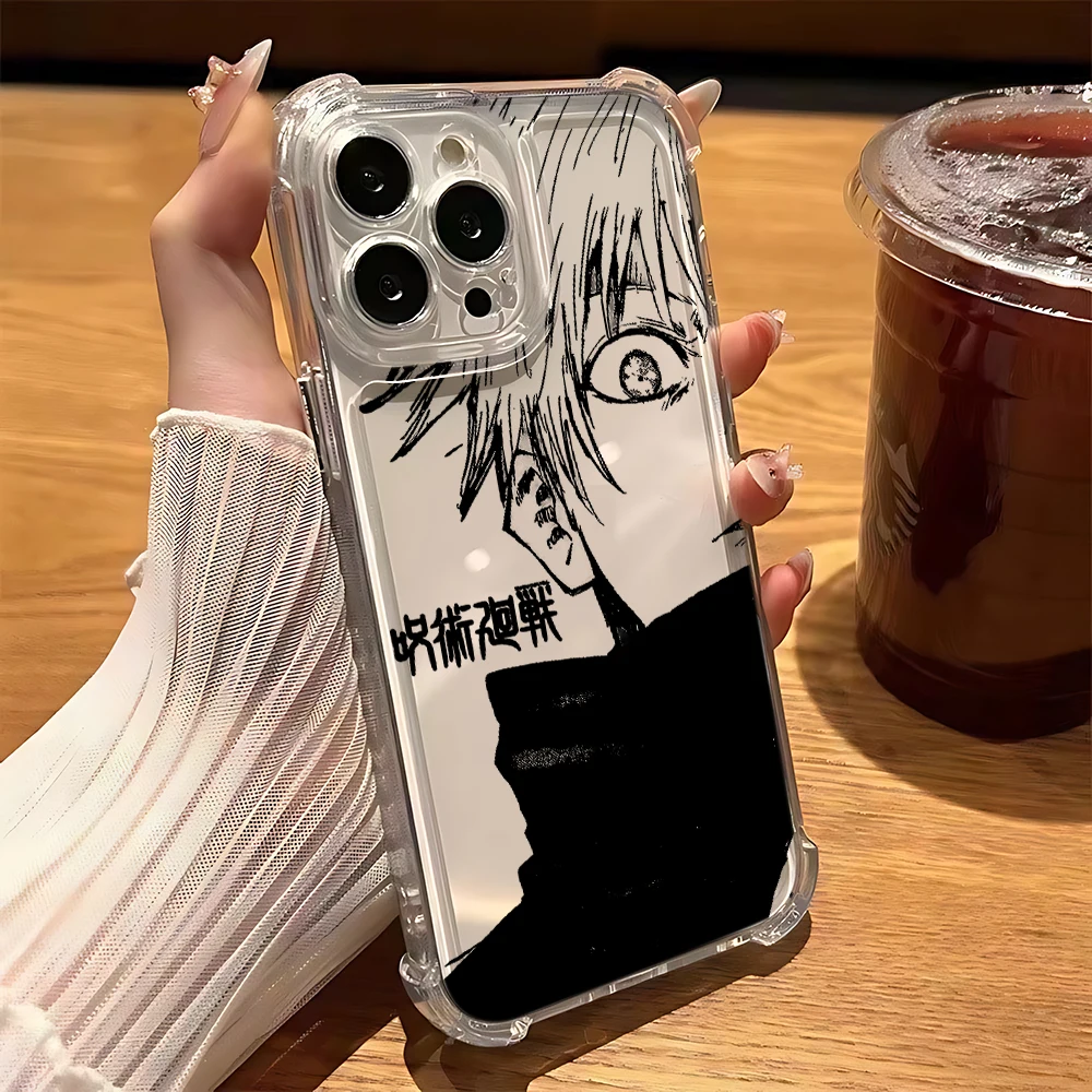 Anime Cool Jujutsu Kaisen Anti-Fall Clear TPU Phone Case