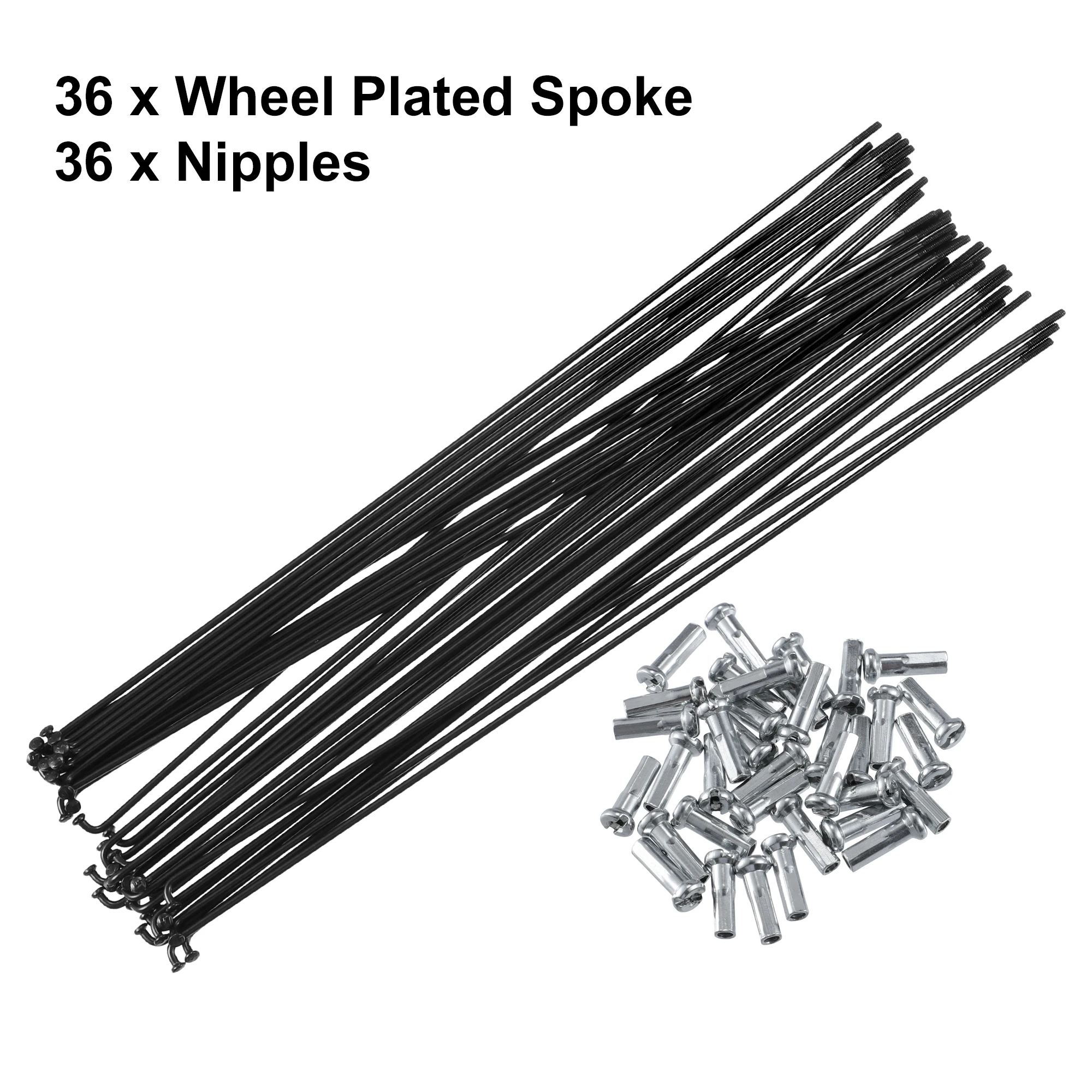 36Pcs Bicycle Steel Spokes 14G 250mm 255mm 259mm 261mm 270mm 290mm Length with Nipples for Most Bike X Autohaux bicycle parts,bicycle spokes