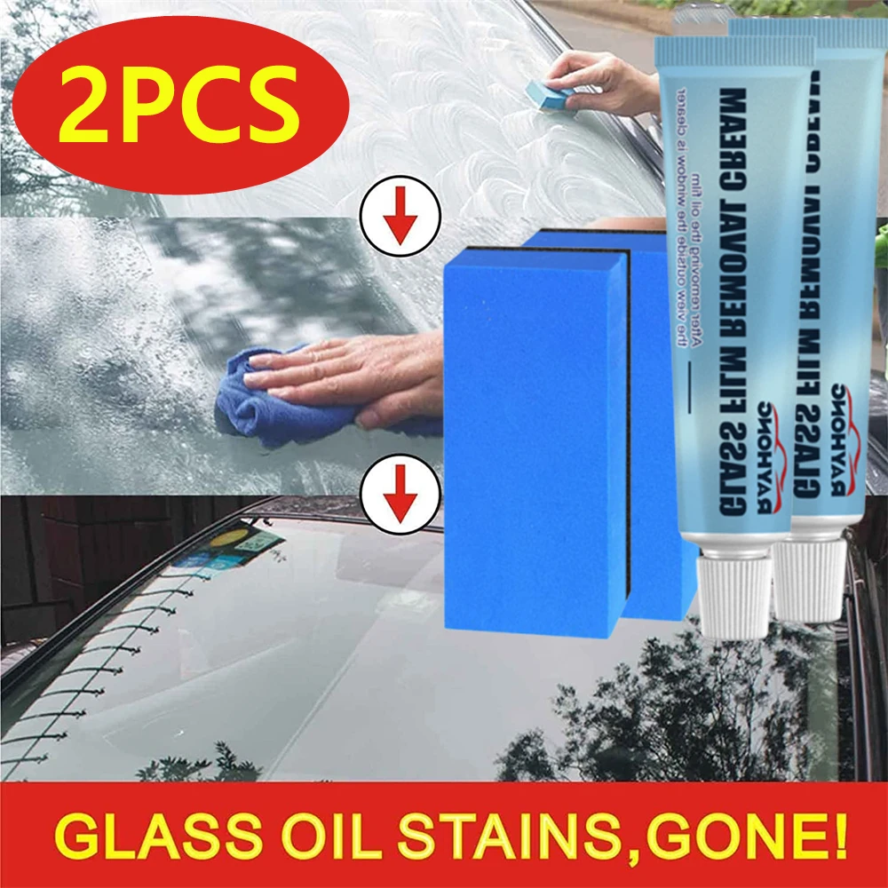 2PCSCarGlassOilFilmRemovalWipesCarWindscreenCleanerRemoves