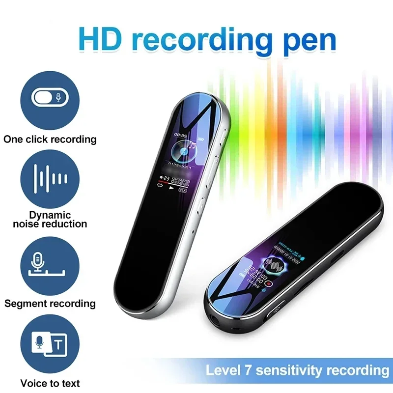 Multifunction Digital Voice Recorder Stereo Sound Dynamic Noise Reduction One-key Record 8-64G Dictaphone Pen Music MP3 Player