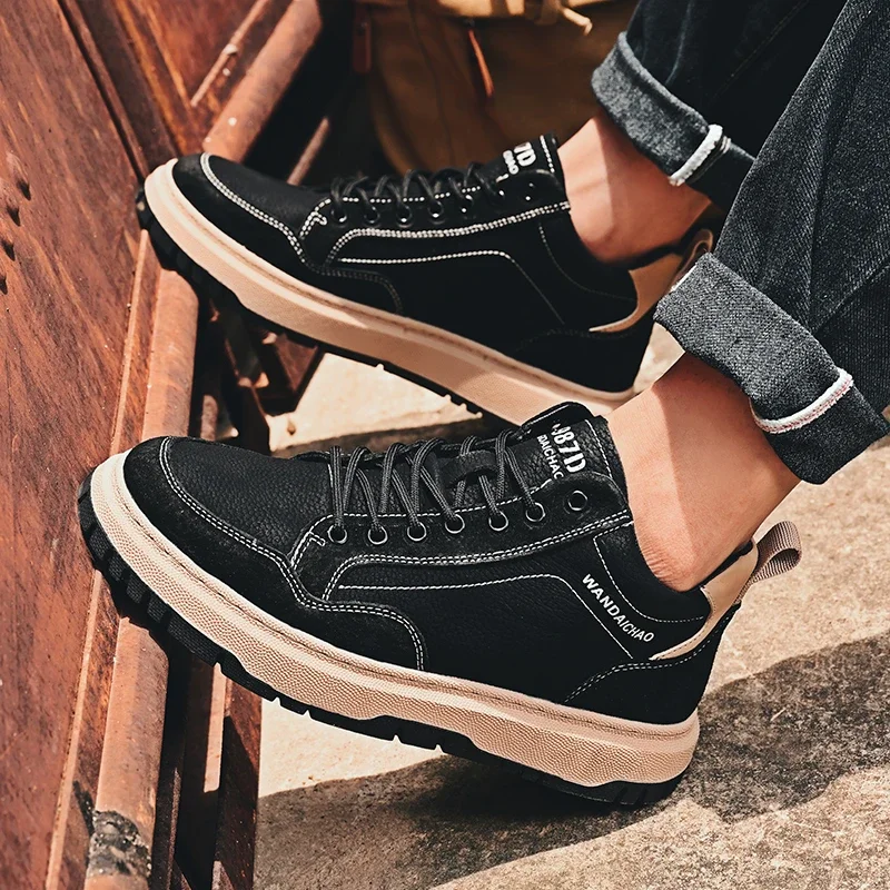 Stylish Versatile Men's Vulcanized Shoes 2023 Autumn Winter New Lightweight Breathable Platform Men Shoes Zapatillas De Deporte