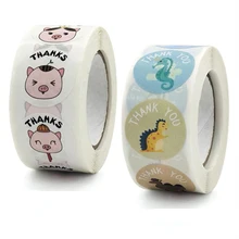 

100PCS Expression Pig Sticky Labels Thank You Sticker Sealing Paper Stickers Stationery Supply Decoration Child Scrapbooking
