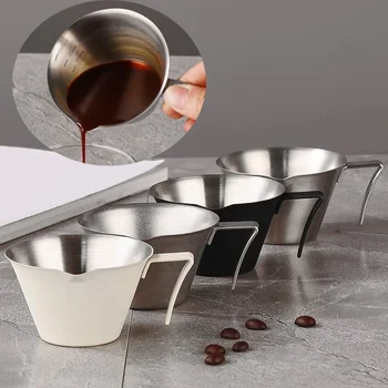Tazza di estrazione per caffè espresso da 100 ml in acciaio inossidabile 304 con scala addensata squisita oncia tazza di caffè cucina di casa accessori per caffè 1