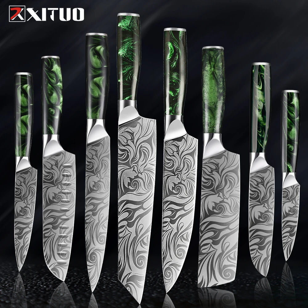 Xituo 110pcs Luxury Chef Knife Set Ultra Sharp Kitchen Santoku Boning