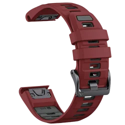 QuickFit Dual - Color Silicone Band - Sleek and Versatile - Quick fit 26mm (Wine red ink gray)