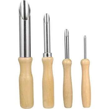 Essential Kit di attrezzi per ceramica in legno da 4 pezzi - Set di scultura, marcatura e taglio di precisione per modellare l'argilla e arte ceramica