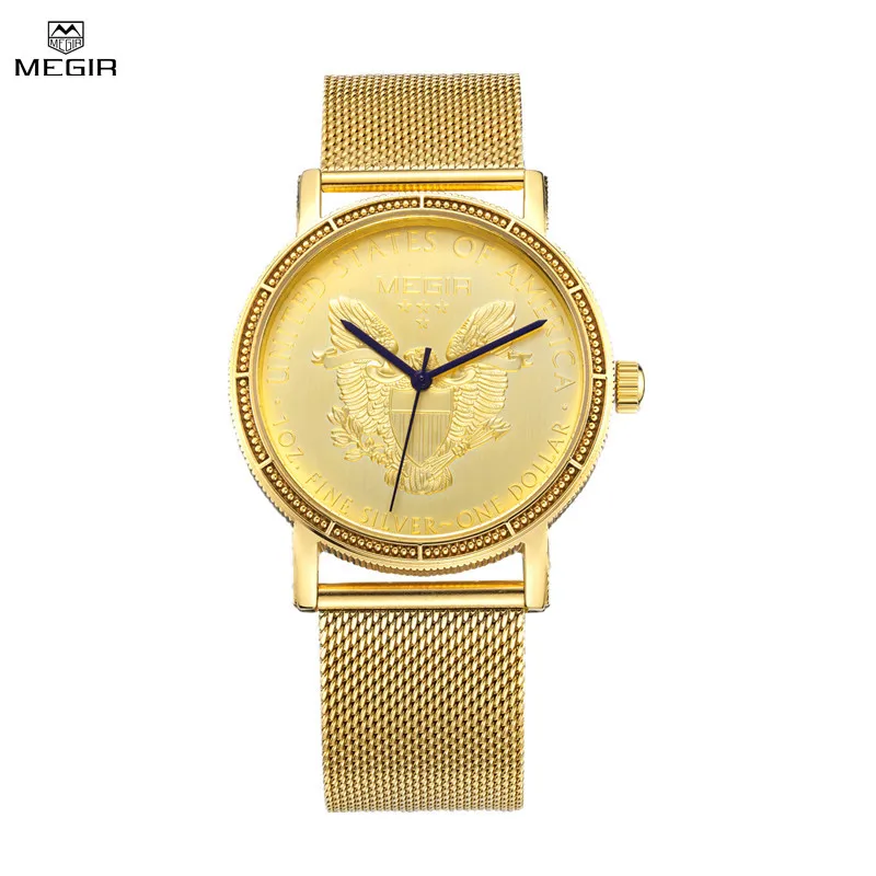 Luxus-Business-Uhr für Männer, Gold, Stahl, Mesh-Armband, Herren-Quarzuhr, wasserdicht, Armbanduhr 2032_voghion.com