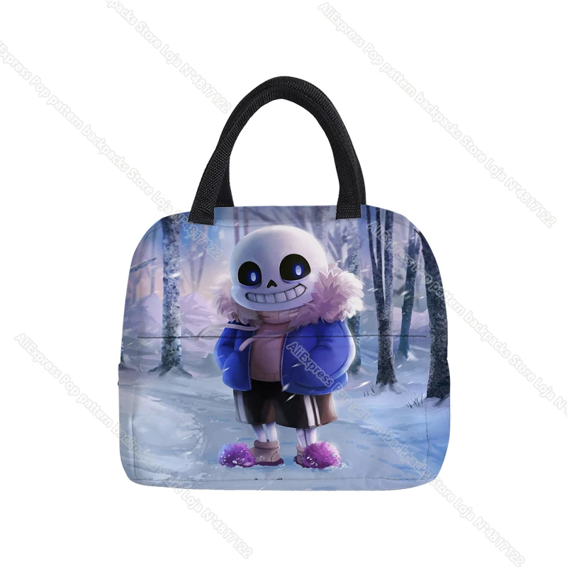 UNDERTALE Sans And Papyrus Insulated Lunch Bag Thermal Cooler Bento Box Food Carrier Portable Travel Picnic Storage Meal Pouch