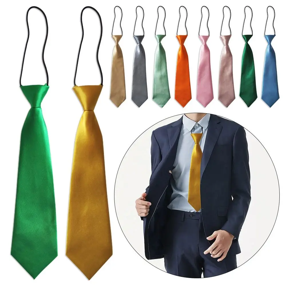 

Boys Girls Short Style Cute Decoration Solid Color Casual Uniform No Small Tie Wedding Elastic Neck Tie School Kids Tie